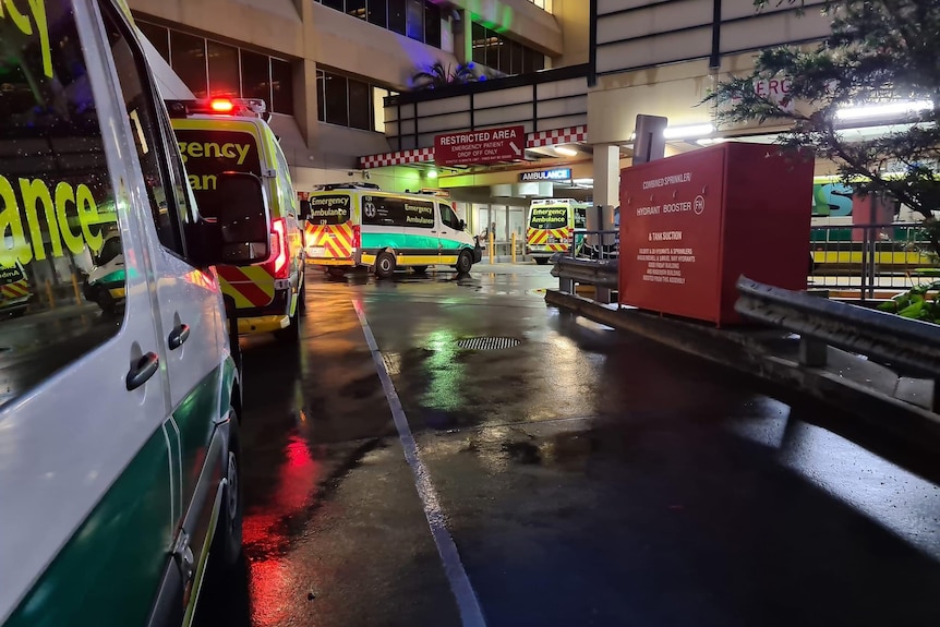 Ambulance waiting outside a hospital