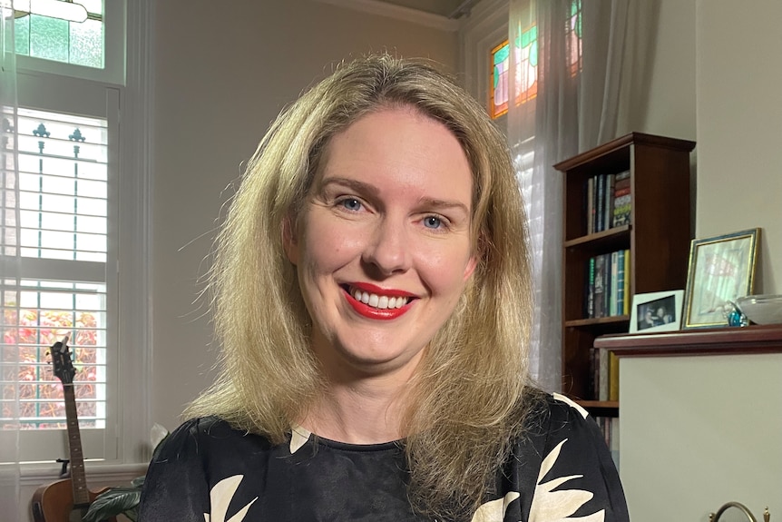 Danielle Wood, CEO of the Grattan Institute at her home office.