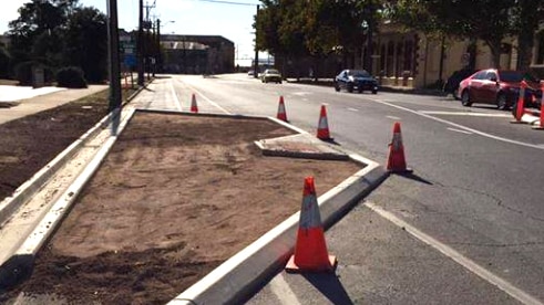 Traffic island blunder a #39 hazard #39 for cyclists and motorists in Port