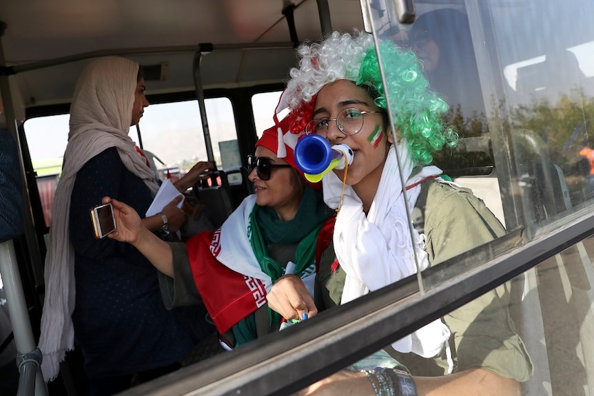 Soccer fans arriving at the game