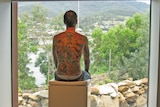 An artist  known as the human canvas is on show at Hobart's MONA.