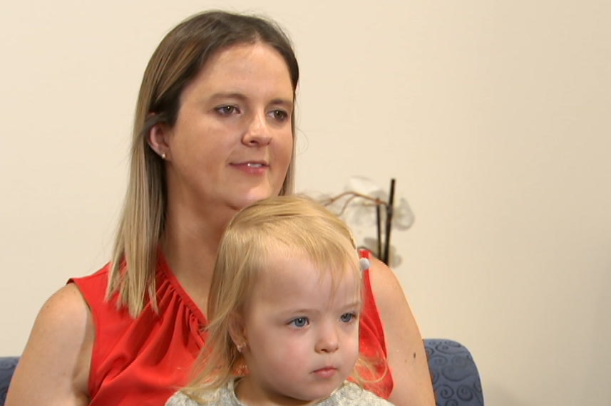 Kimberley Cornwell with her young daughter.