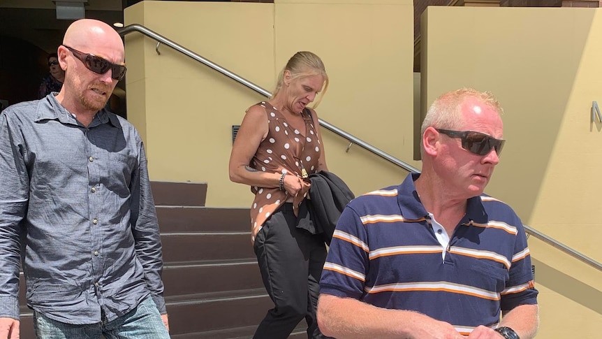 Shontelle Fulton walks down steps of courthouse in Mackay. 