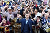 WBO World Welterweight Champion Jeff Horn with fans at a parade in Brisbane