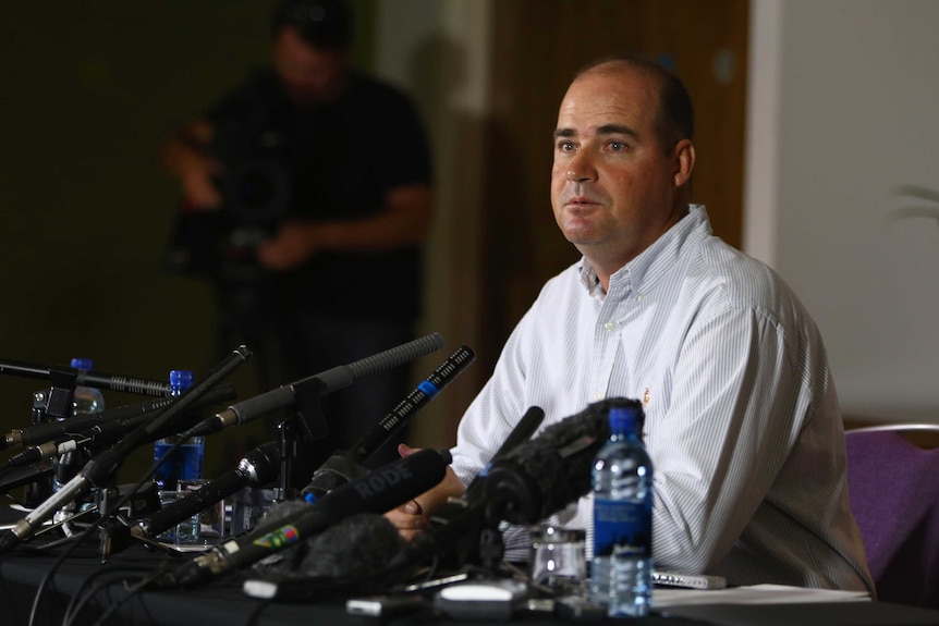 Outgoing Australian cricket coach Mickey Arthur address the media after his sacking.