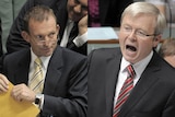 Opposition Leader Tony Abbott (left) and Prime Minister Kevin Rudd in question time