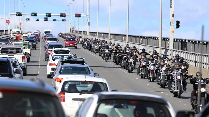 Rebels on bridge into Hobart