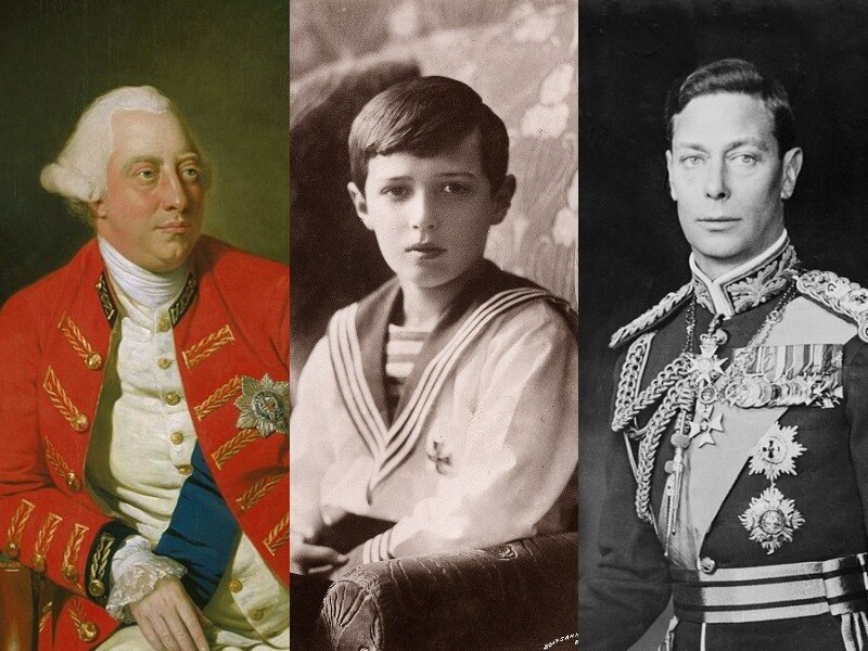 A composite image of two men and a boy