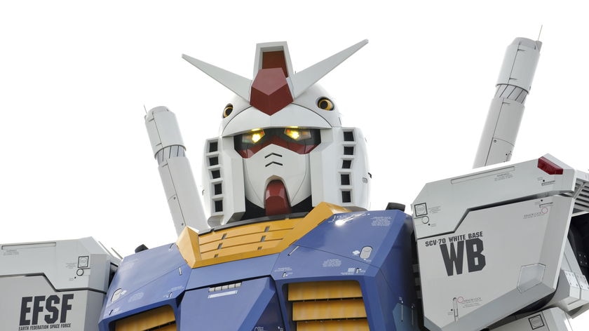 TV animation hero Gundam stands in Tokyo