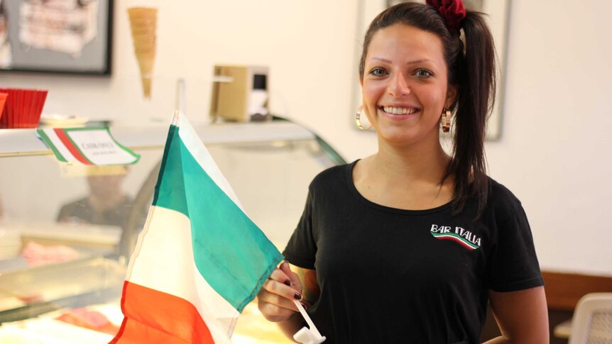 Woman with Italian flag