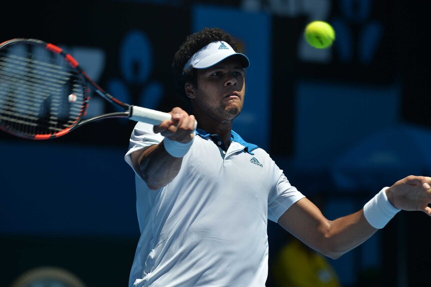 Beating the heat ... Jo-Wilfried Tsonga beat Thomaz Bellucci in straight sets.