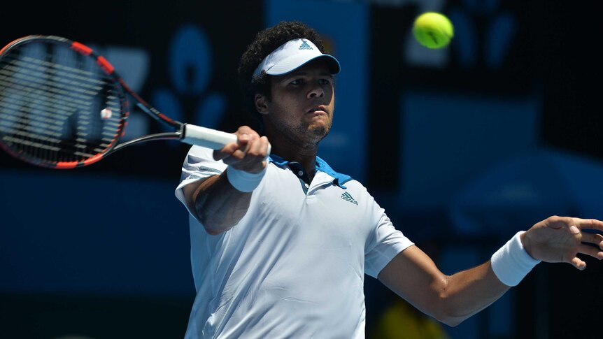 Beating the heat ... Jo-Wilfried Tsonga beat Thomaz Bellucci in straight sets.