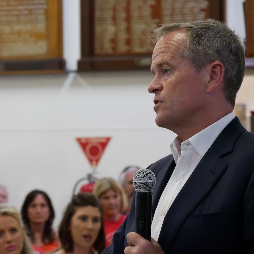 The audience listens to Bill Shorten speaking at a town hall meeting in Bundaberg on 21st January 2019