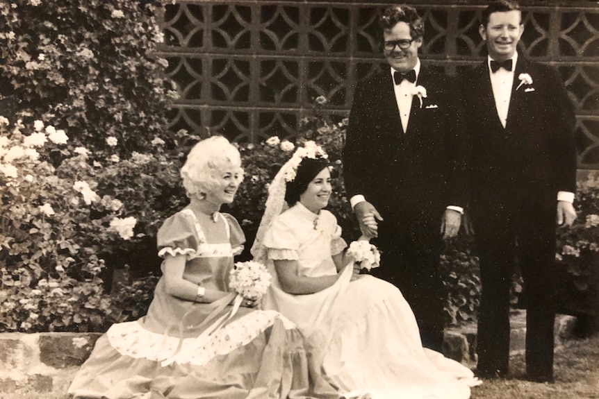 Harry and Diana Gibson on  their wedding day in 1972.