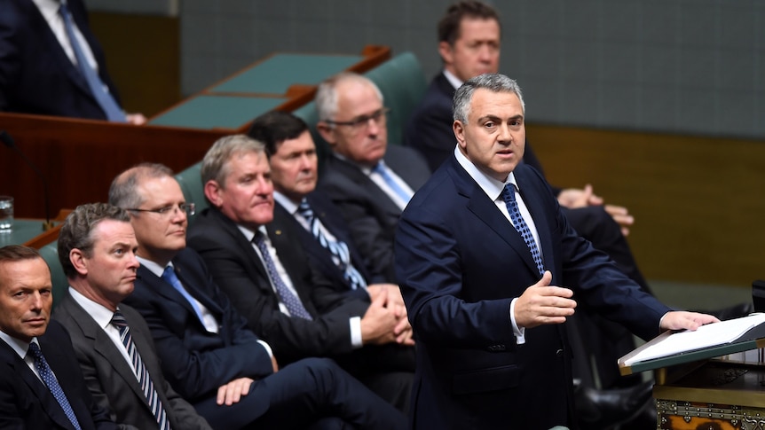 Treasurer Joe Hockey delivers the 2015 Budget in the House of Representatives.