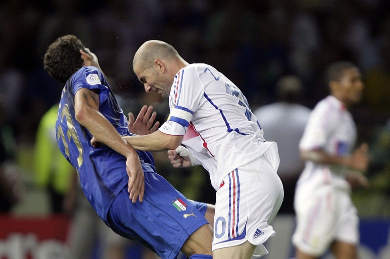 Zinedine Zidane headbutts Marco Materazzi