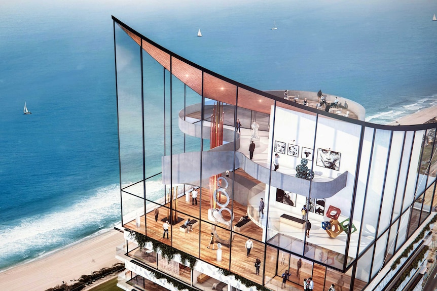 A glassed-in top deck overlooking the ocean is part of the proposal.