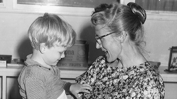 Joan Curtis and her son Jonathan in the 1960s.