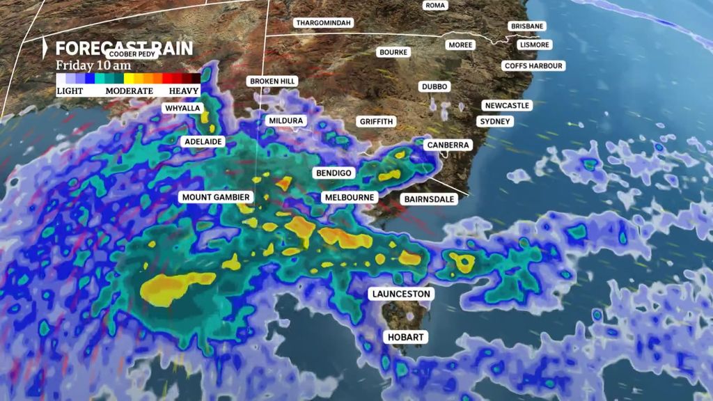 A blast of strong winds and showers are ahead for southern Australia ...