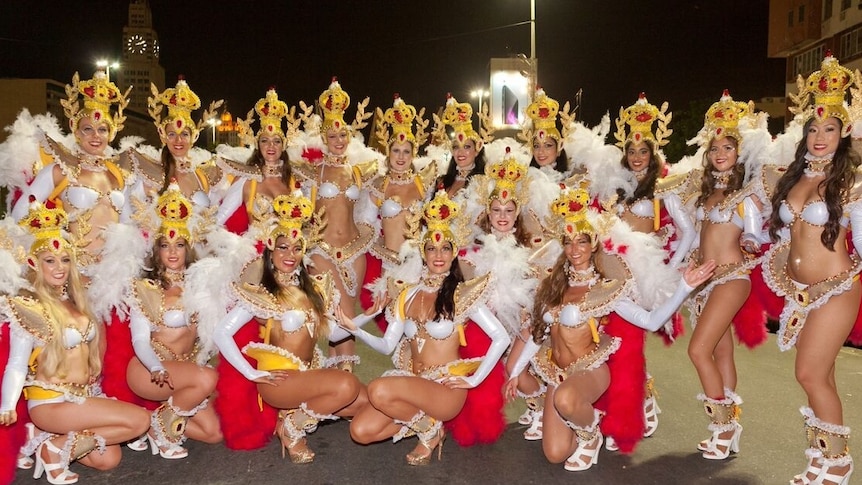 Australian dancers performing at Rio Carnival in 2015