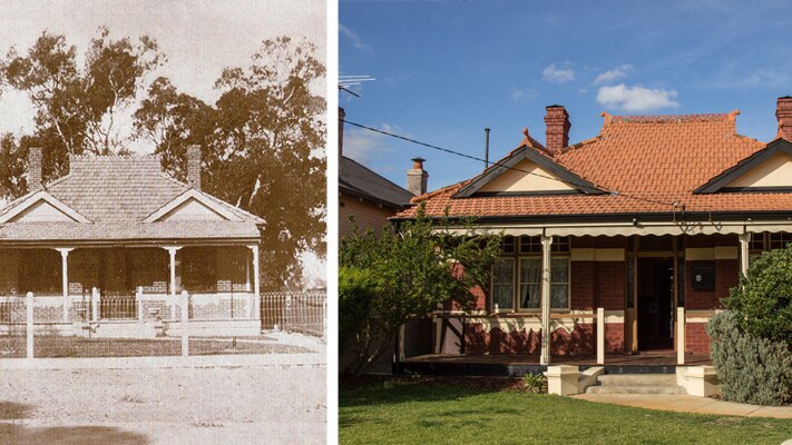 Anzac Cottage in 1916 and 2016.