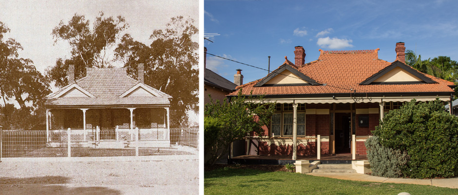 Anzac Cottage in 1916 and 2016.