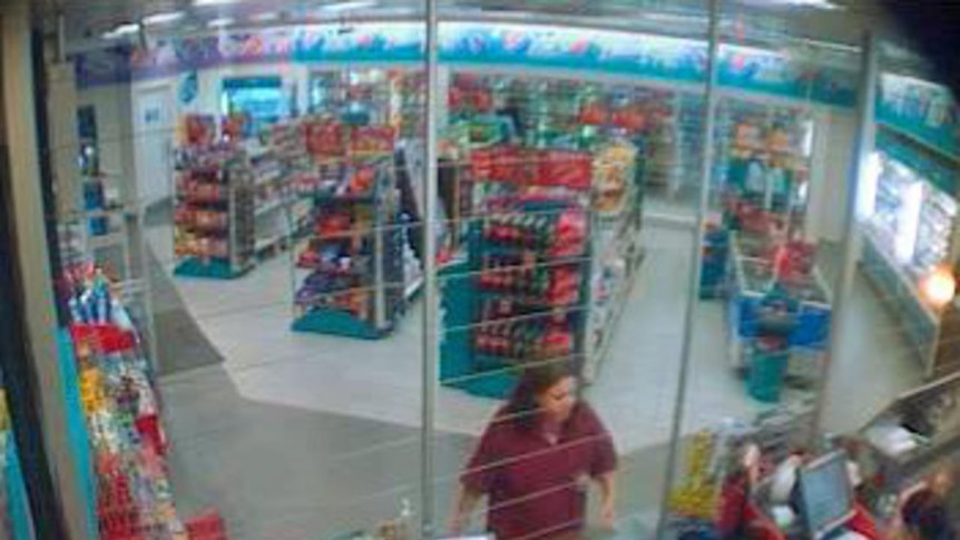 CCTV footage of Diana Matthews in a petrol station in Baldivis