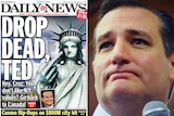 Ted Cruz with New York Daily News front page