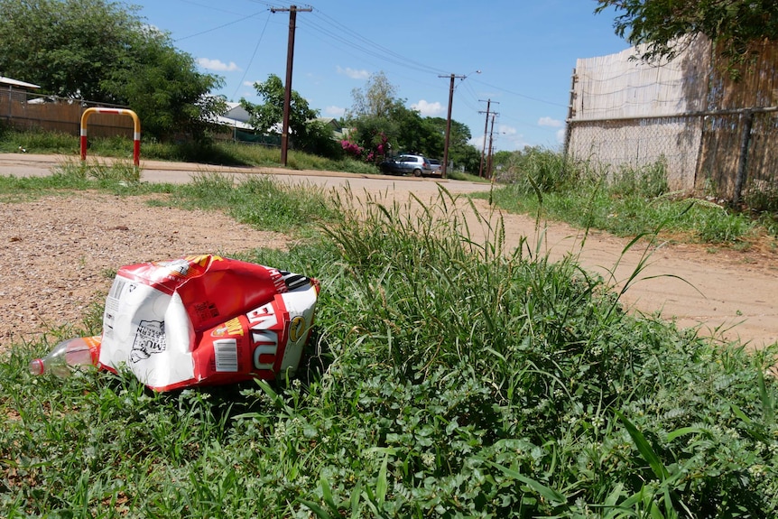 Beer carton on street in Fitzroy Crossing