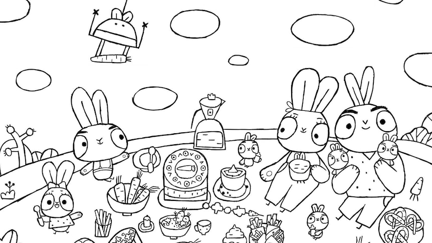 The Bunny Family having a picnic