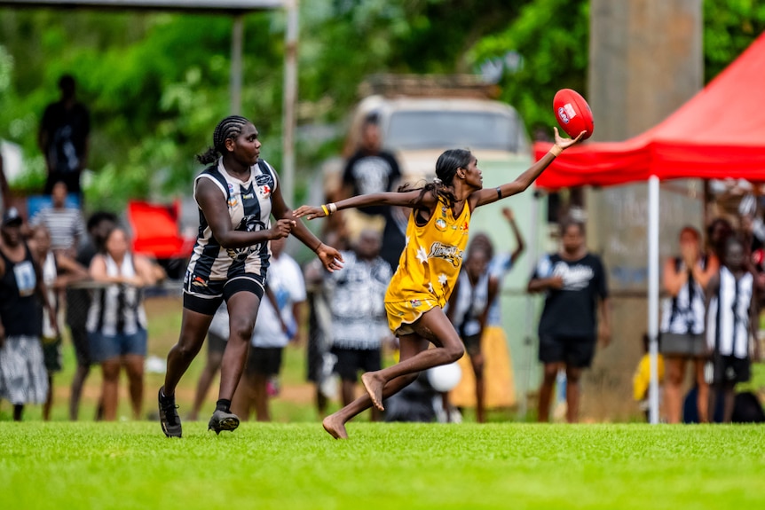 Gathering the ball, no shoes