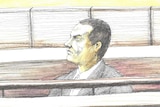 Court sketch of Snowtown accomplice Mark Ray Haydon sitting in the dock.