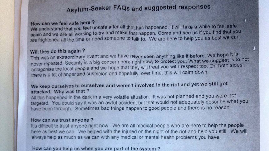 Manus Island asylum seekers FAQs