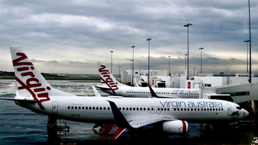Virgin Australia planes grounded.