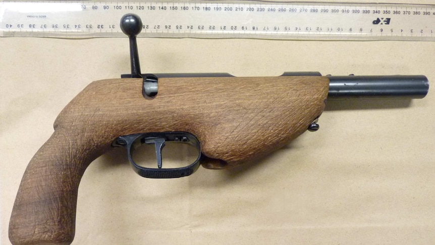 A loaded sawn-off .22 calibre bolt action rifle found in a car boot