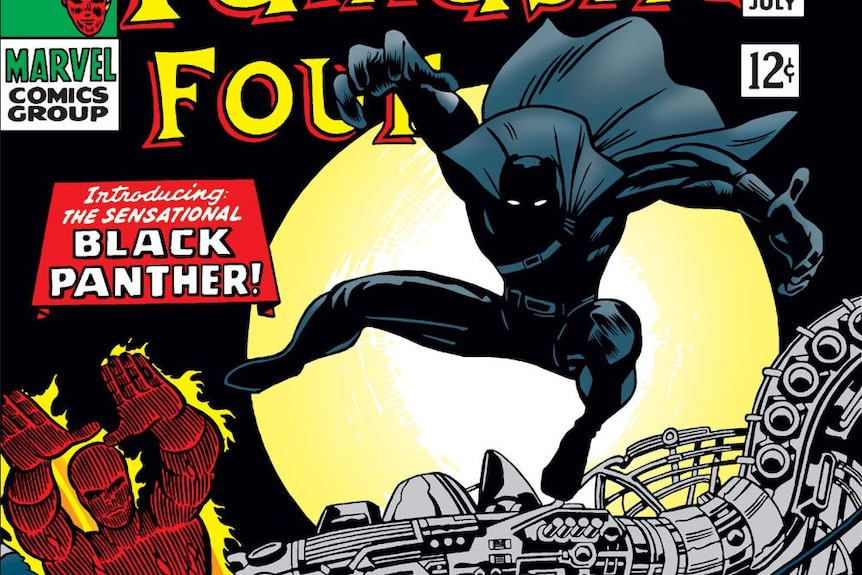 Black Panther's comic book debut in an edition of the Fantastic Four.