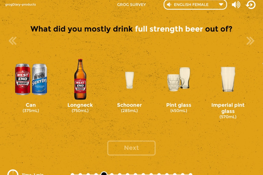 Another screenshot from the 'Grog Survey' app