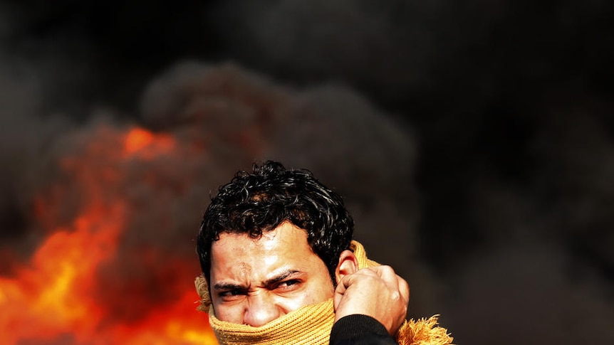 An Egyptian protester