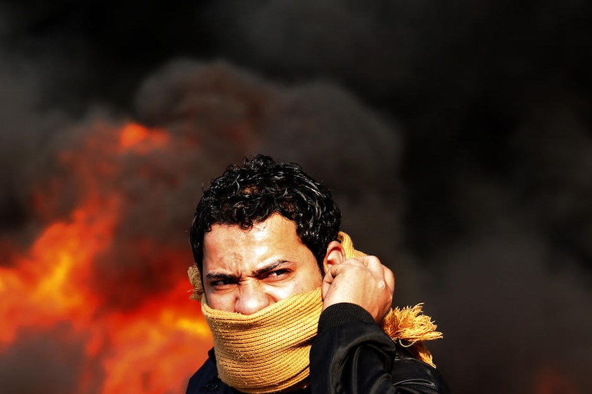 An Egyptian protester