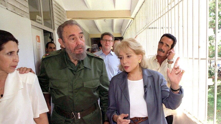 Fidel Castro and Barbara Walters