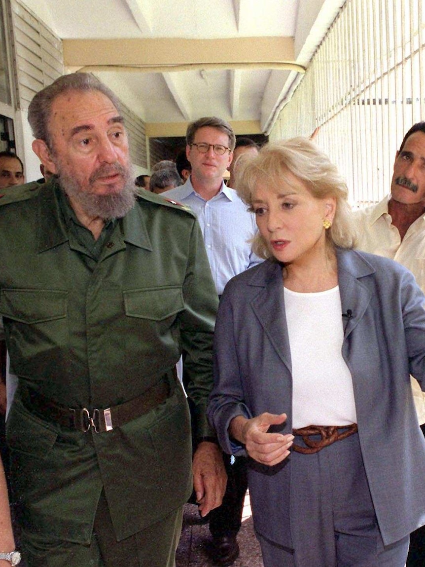 Fidel Castro and Barbara Walters