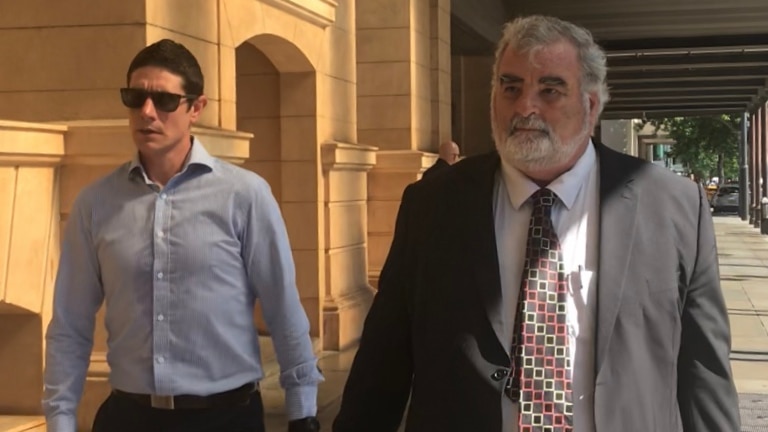 Darren Michael Hicks outside court, 2018