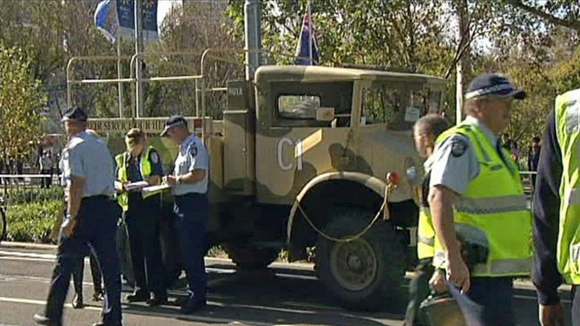 Truck that ran over veterans on Anzac Day