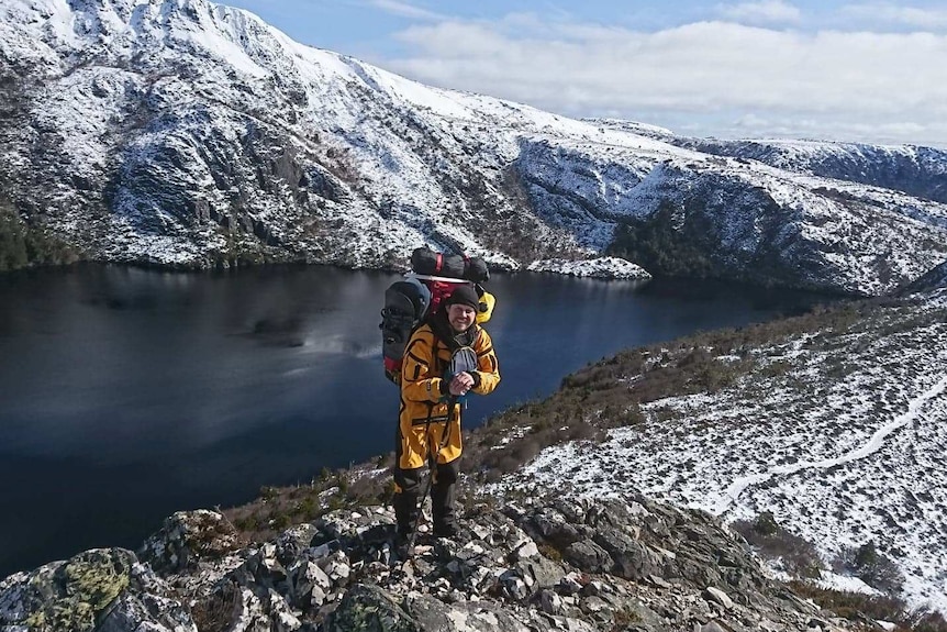 Belgian adventurer Louis-Philippe Loncke near Cradle Mountain in Tasmania.