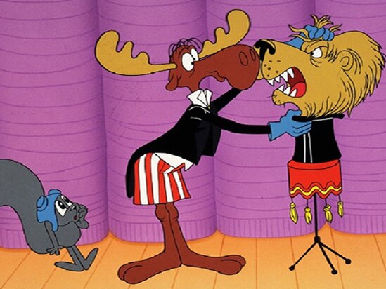 Rocky and Bullwinkle's hat trick