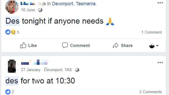 Facebook posts offering lifts or asking for lifts in Devonport