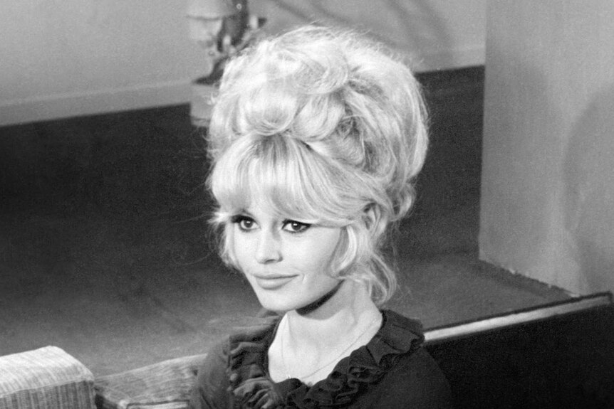French actress Brigitte Bardot rehearses a Tv show for the New Year's Eve at the RTF