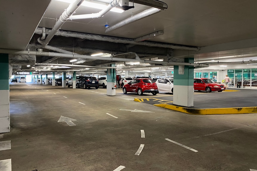 An underground shopping centre carpark