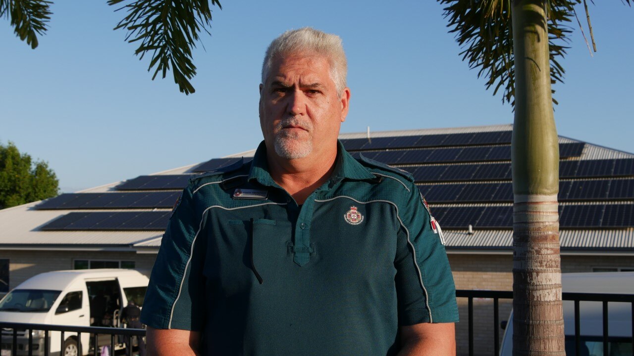 Paramedic Jason Thompson looking stern.