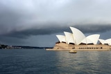 A storm front closes in on the Sydney Opera House